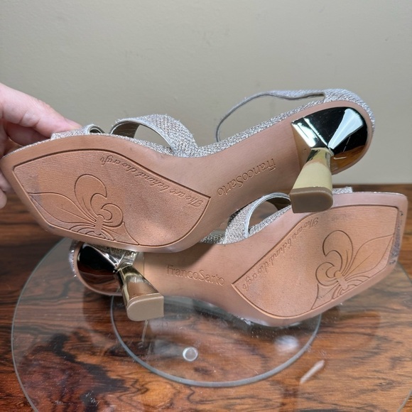 Franco Sarto Rania Ankle Strap Sandal - platinum glitter - size 6.5 - Picture 16 of 16